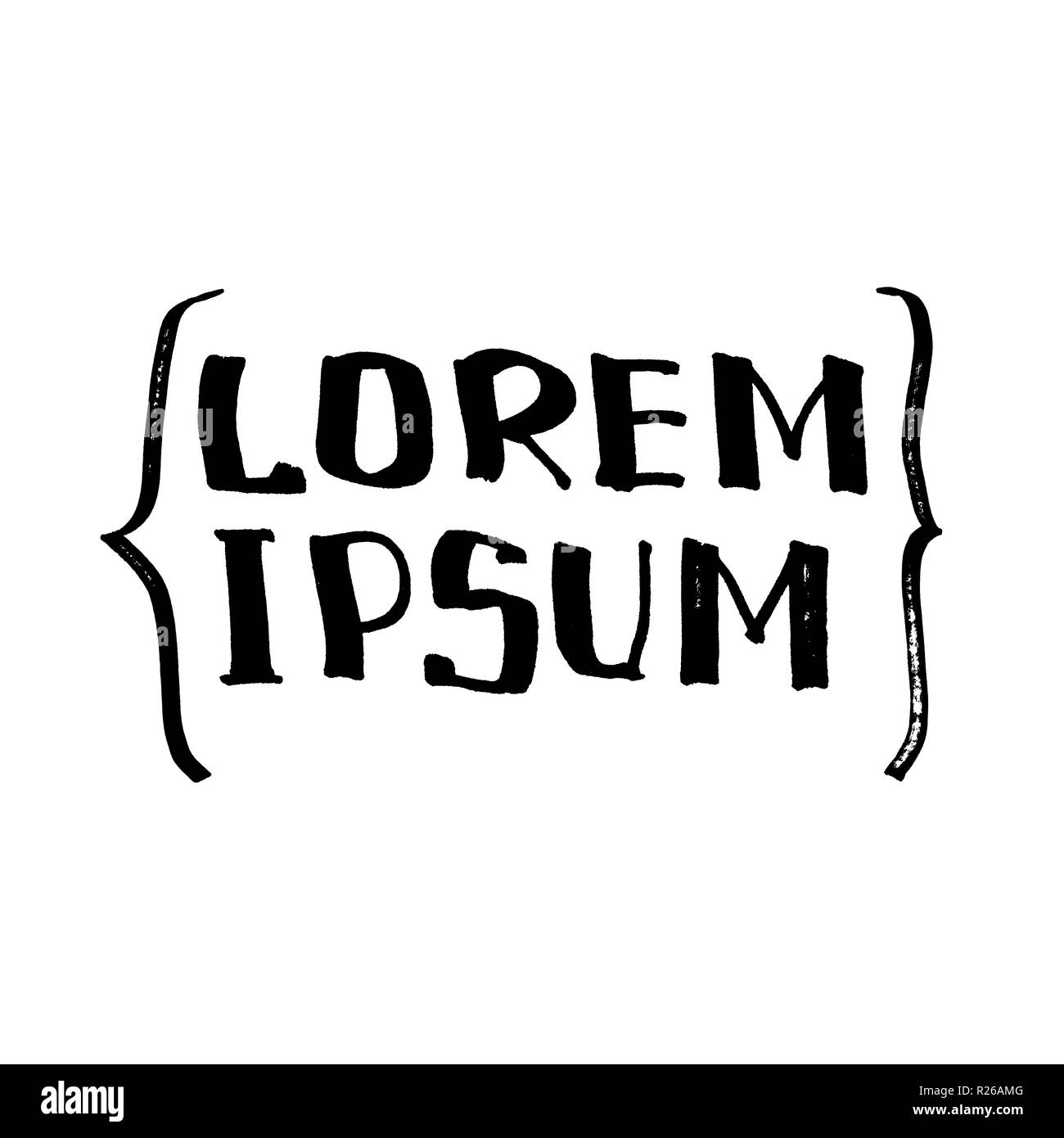 Lorem Ipsum (campione di testo). Lettering, fumetti design per t-shirt o poster Foto Stock