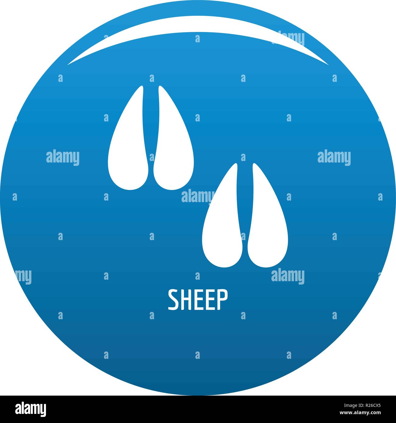 Pecore passo vettore icona cerchio blu isolato su sfondo bianco Illustrazione Vettoriale