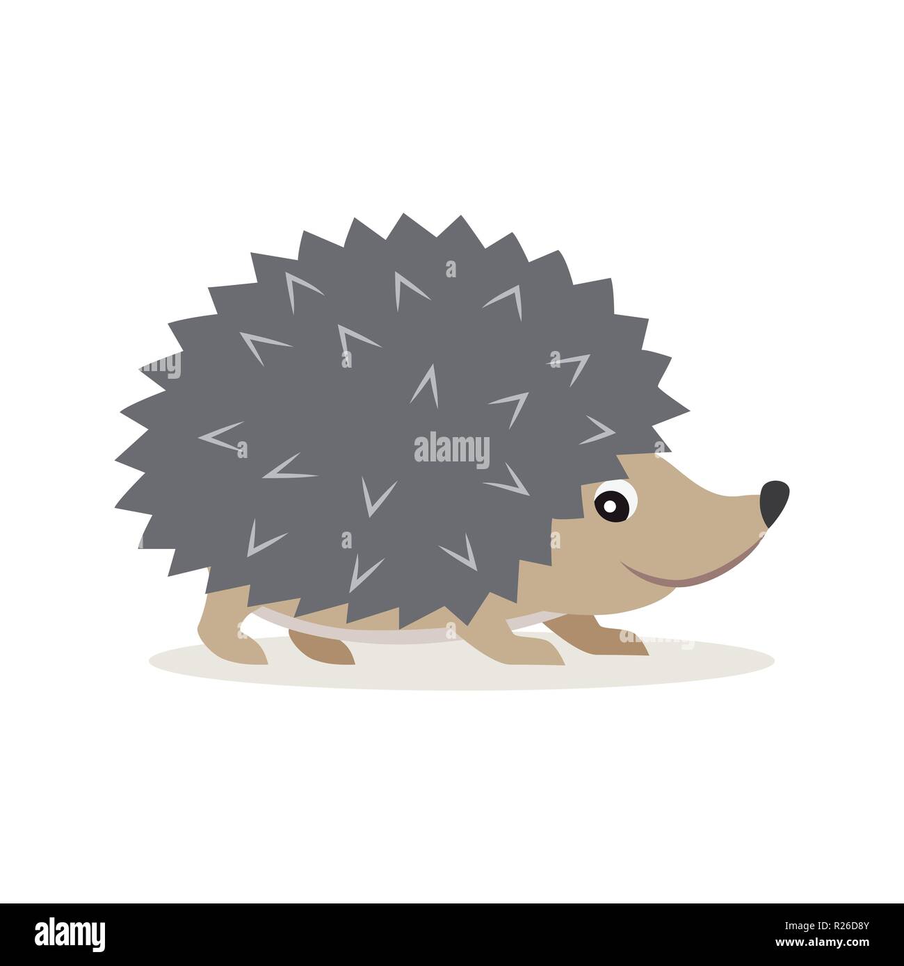 Icona del grigio isolato hedgehog, foresta, animali di bosco Illustrazione Vettoriale