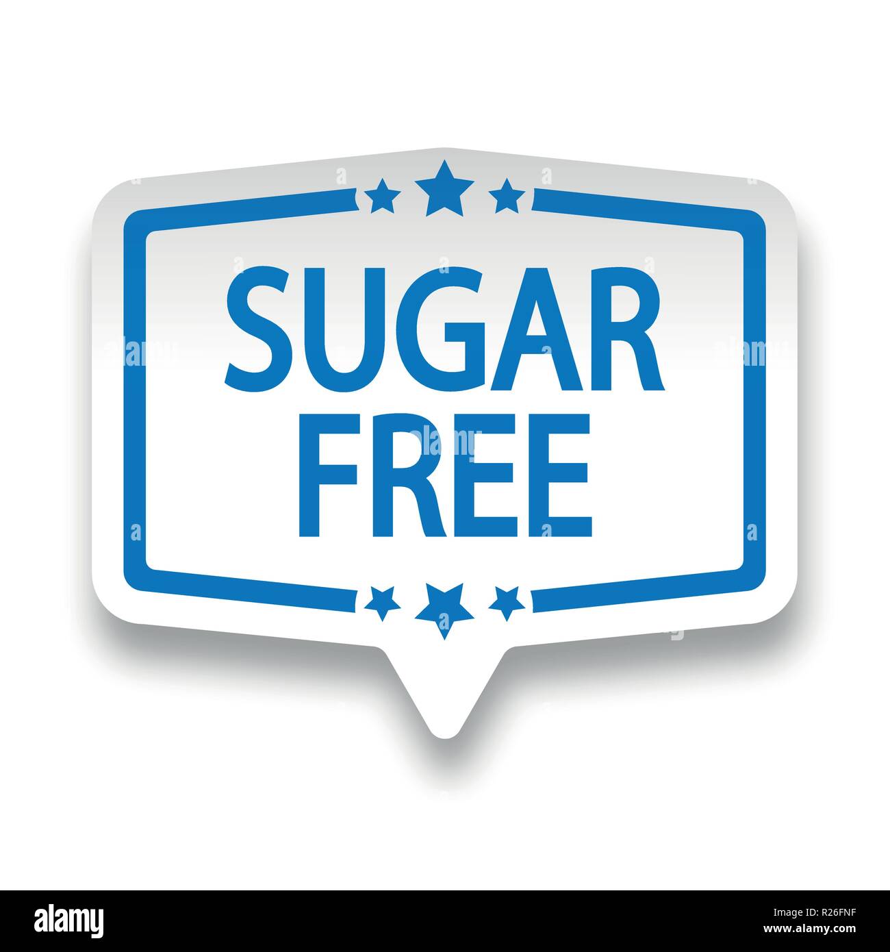 Etichetta bianco su sfondo bianco con ombra Illustrazione Vettoriale