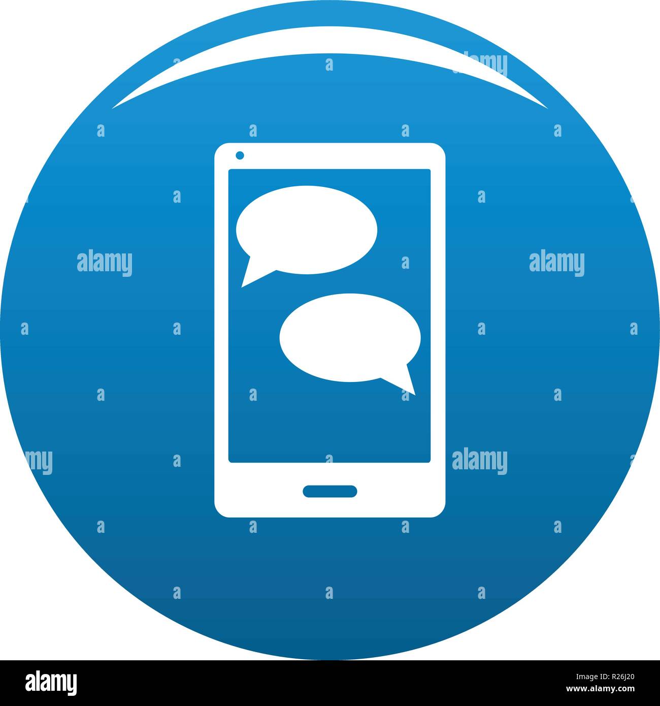 Mobile chat icona vettore cerchio blu isolato su sfondo bianco Immagine e  Vettoriale - Alamy