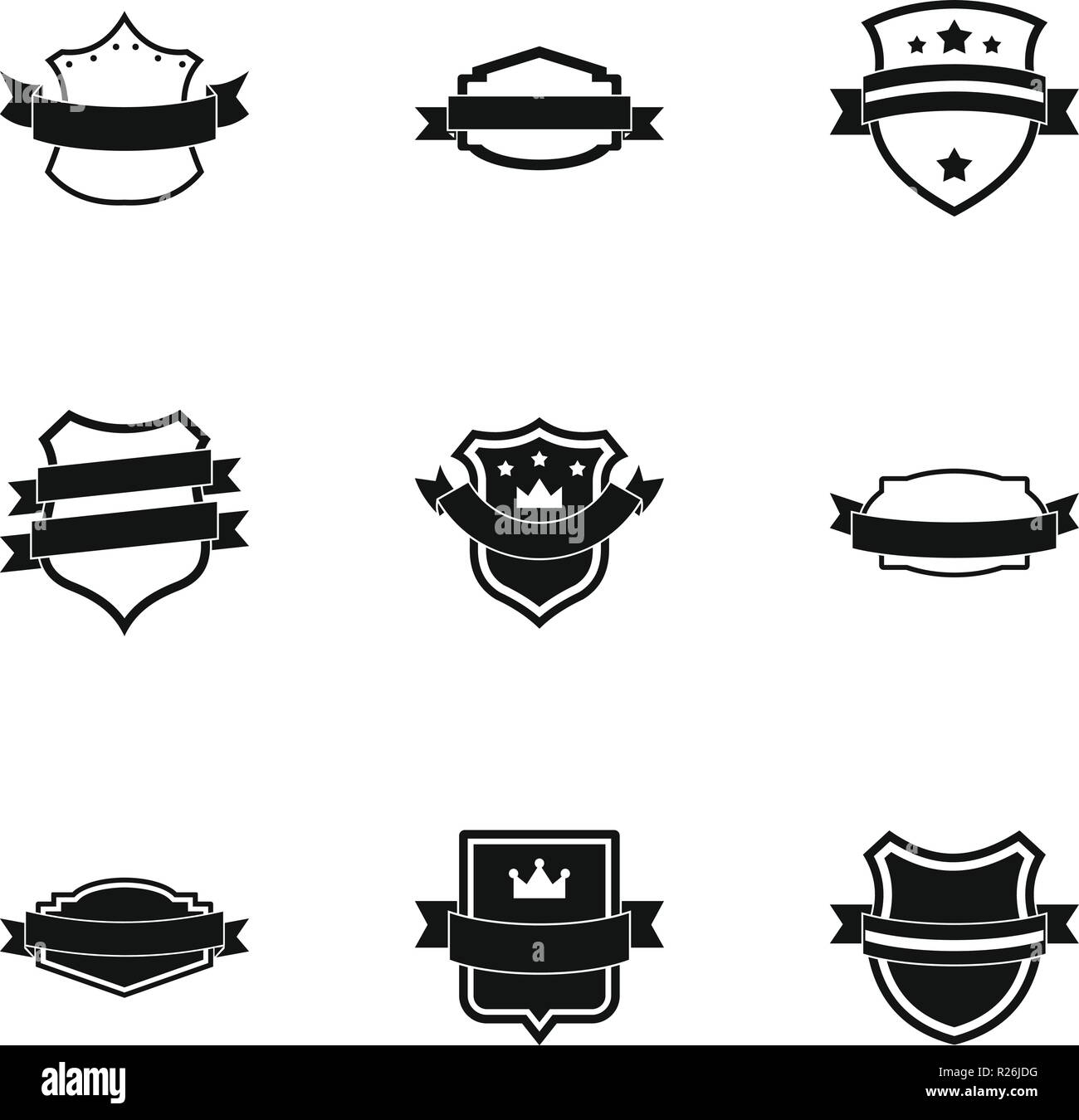 Norma set di icone. Semplice set di 9 norm icone vettoriali per il web isolati su sfondo bianco Illustrazione Vettoriale