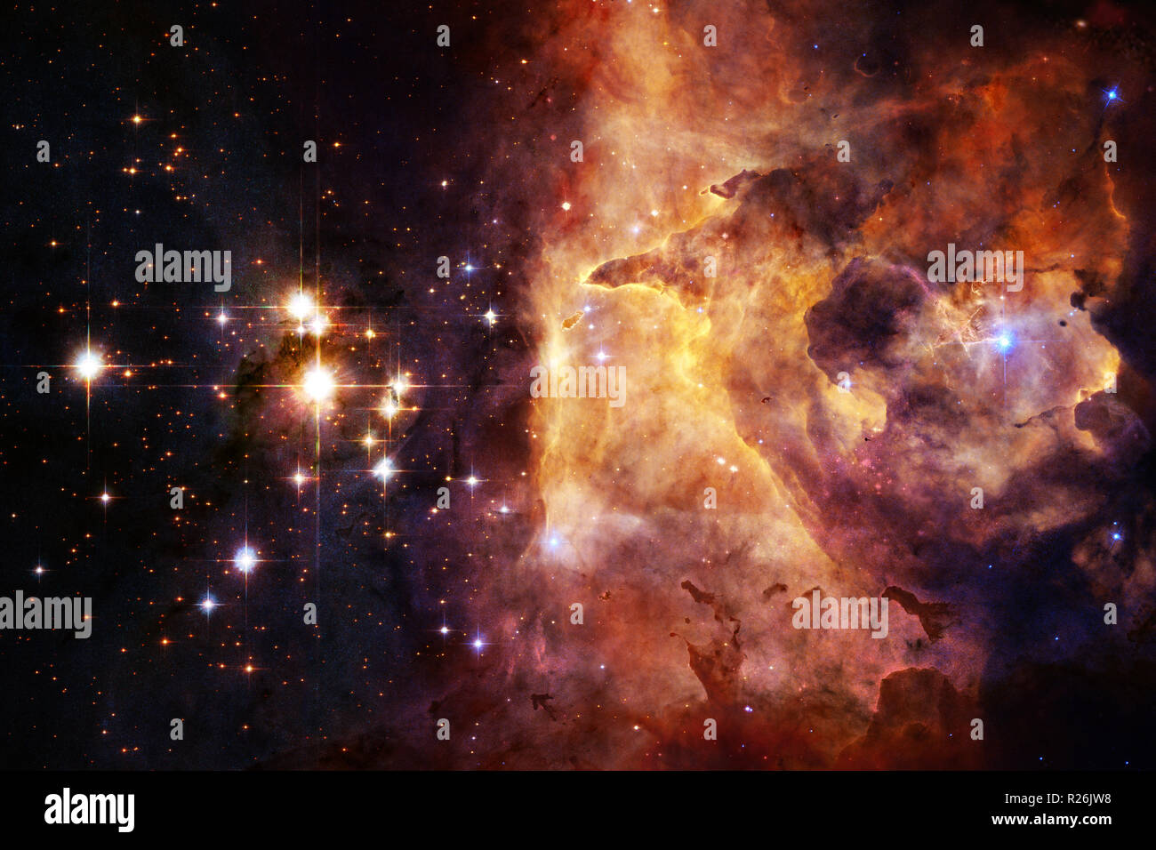 Nebulose, galassie e stelle in bella composizione. Spazio profondo art. Gli elementi di questa immagine fornita dalla NASA. Foto Stock