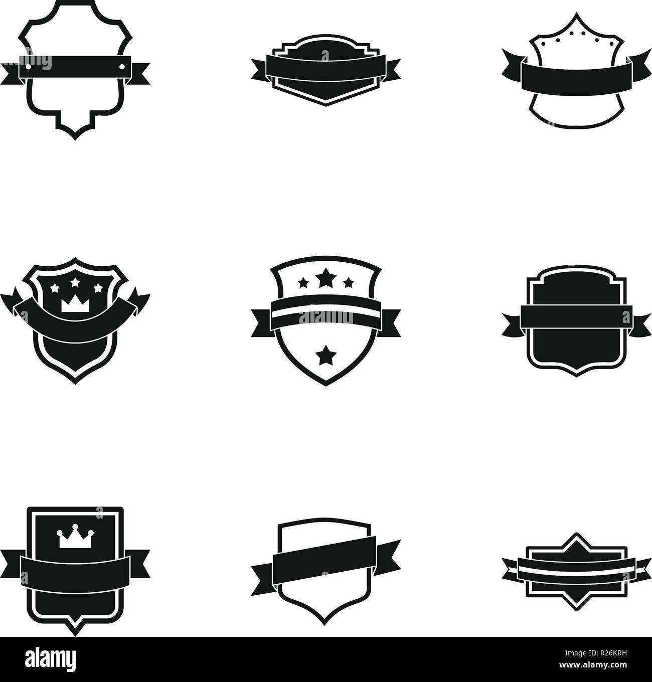 Alfiere di set di icone. Semplice set di 9 ensign icone vettoriali per il web isolati su sfondo bianco Illustrazione Vettoriale