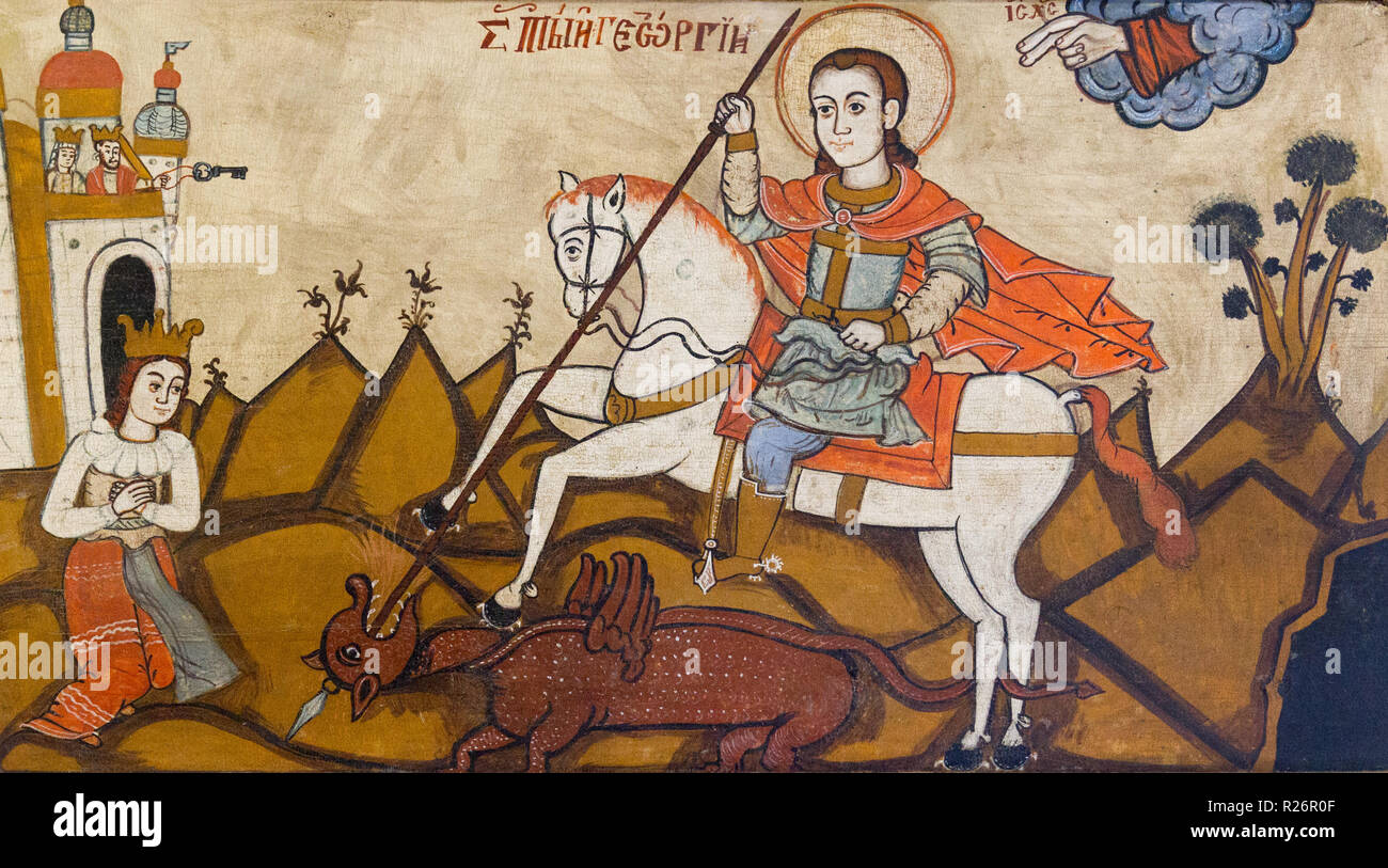 Leggenda di san giorgio e il drago immagini e fotografie stock ad alta