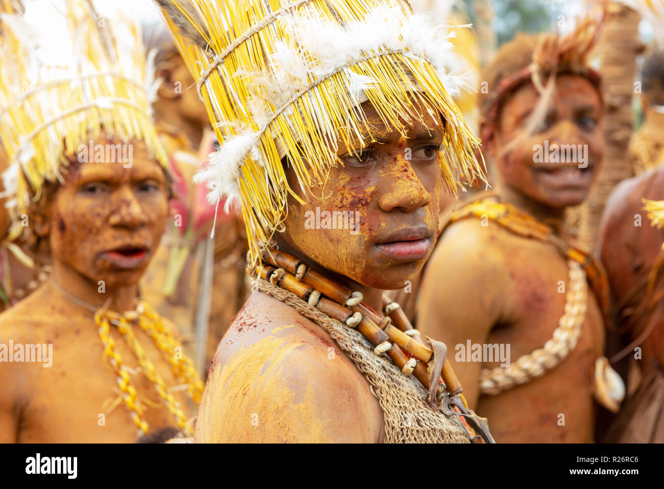 Esecutori al Festival di Goroka. Foto Stock