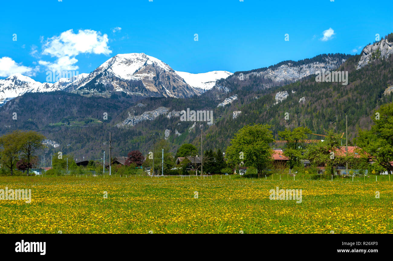 Escursioni nella valle del 72 cascate. Svizzera Foto Stock