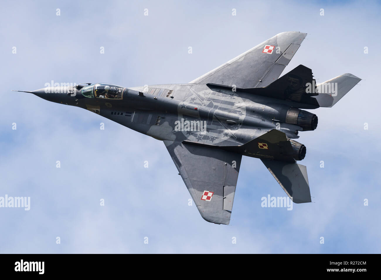 Un Mikoyan MiG-29 fulcro multirole fighter jet polacca della Air Force. Foto Stock