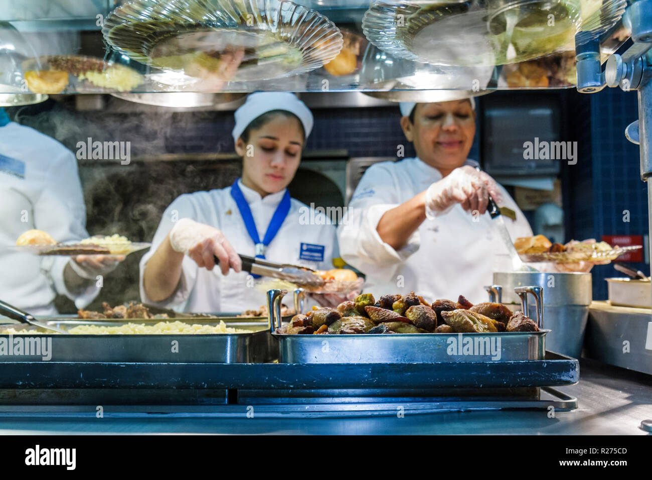 Miami Florida,North Miami,Johnson & Wales University,Open house,case,arti culinarie,scuola studenti,ospitalità,carriera,cappotto chef,cravatta,skul Foto Stock