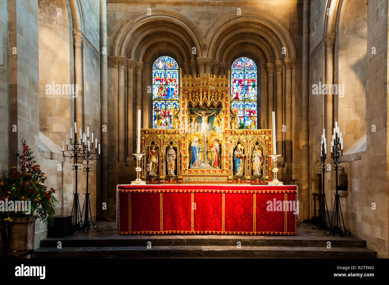 Altare Maggiore della cattedrale di Christ Church di Oxford. Foto Stock