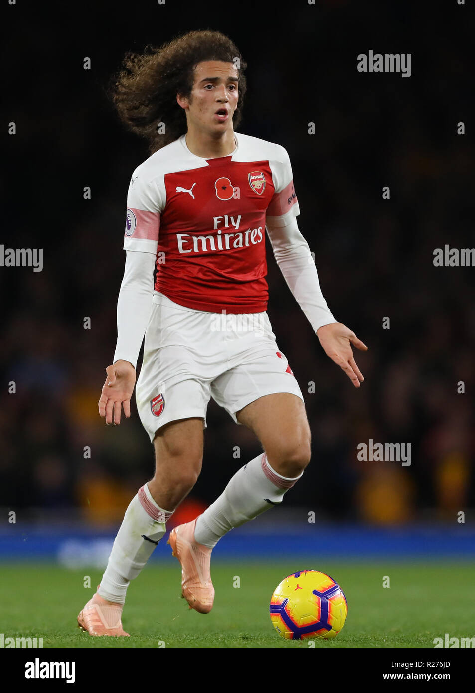 Matteo Guendouzi di Arsenal - Arsenal v Wolverhampton Wanderers, Premier League, Emirates Stadium, Londra (Holloway) - 11 novembre 2018 Foto Stock
