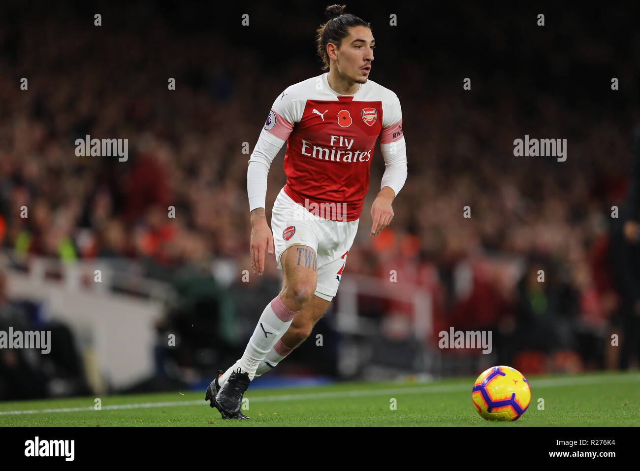 Hector Bellerin di Arsenal - Arsenal v Wolverhampton Wanderers, Premier League, Emirates Stadium, Londra (Holloway) - 11 novembre 2018 Foto Stock