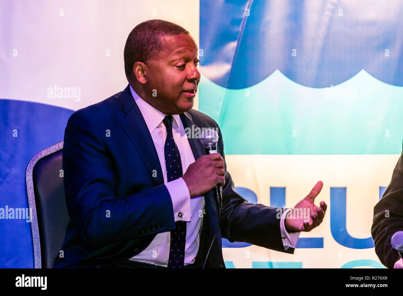 DON era interviste Wynton Marsalis presso la 61MONTEREY JAZZ FESTIVAL - Monterey, California Foto Stock