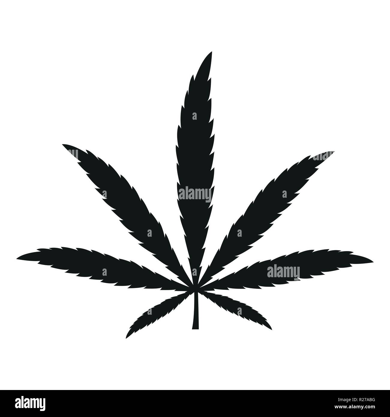 Cannabis leaf silhouette isolati su sfondo bianco illustrazione vettoriale EPS10 Illustrazione Vettoriale