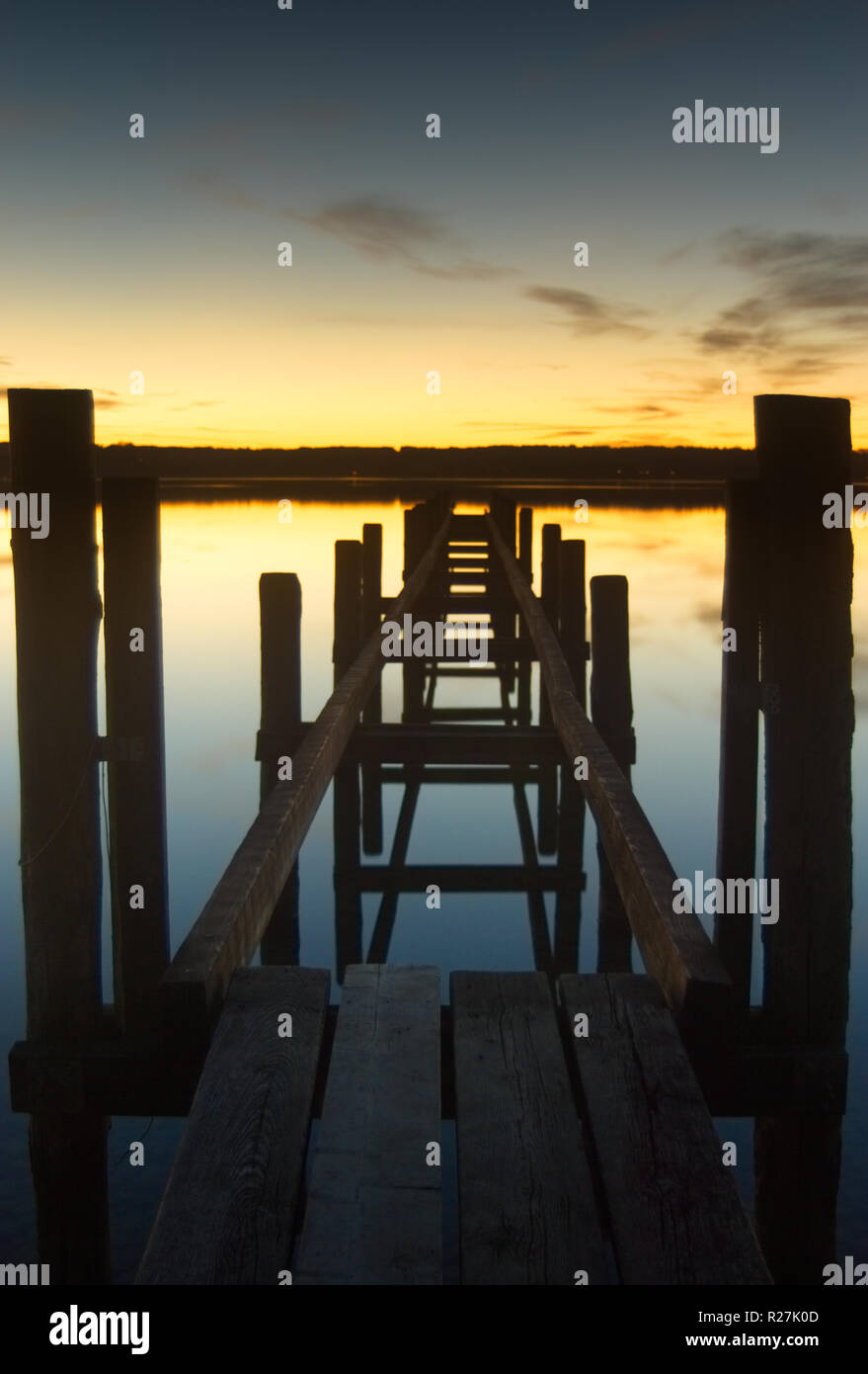 La passerella sull'Ammersee Foto Stock