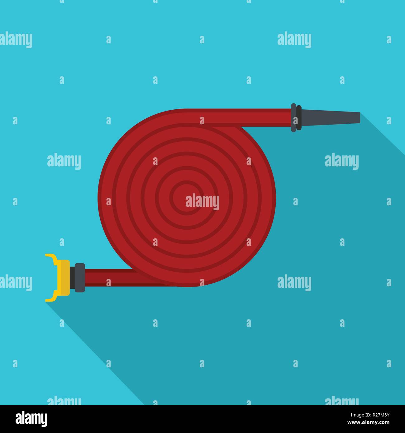 Tubo antincendio icona. Illustrazione piana di manichetta antincendio icona vettore per il web Illustrazione Vettoriale