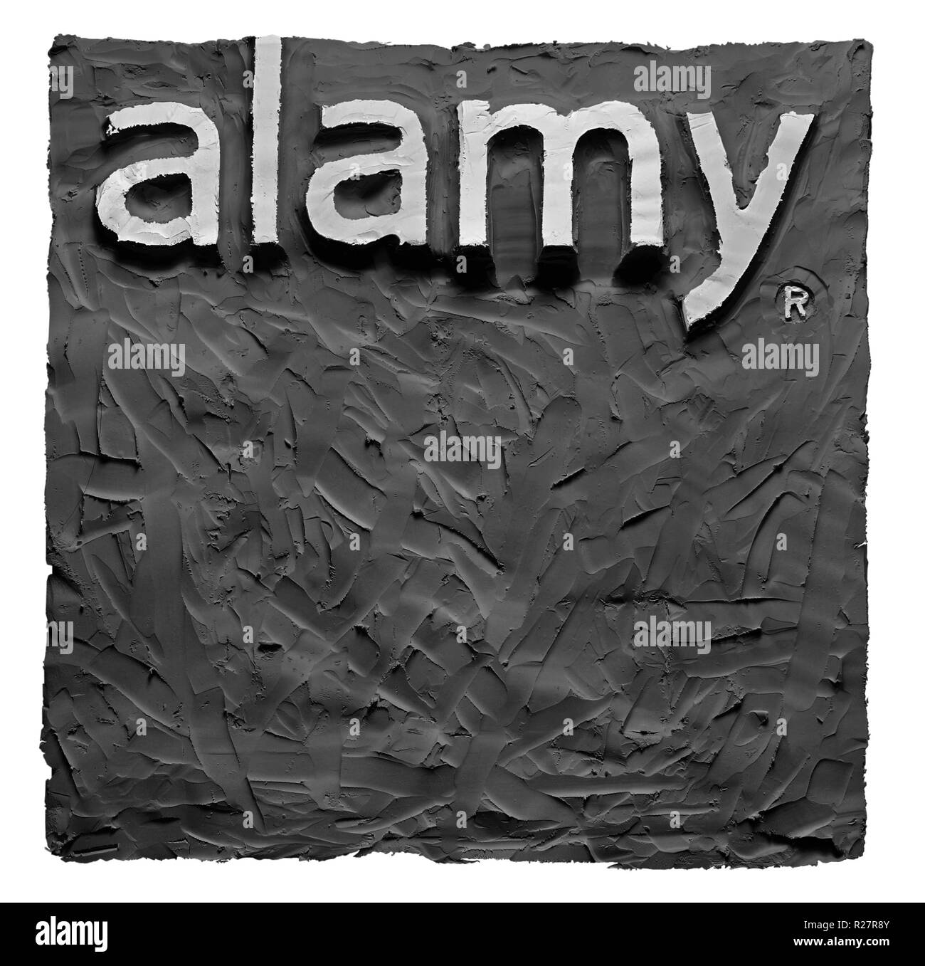 Il logo di Alamy Limited di creta per modellare. Foto Stock