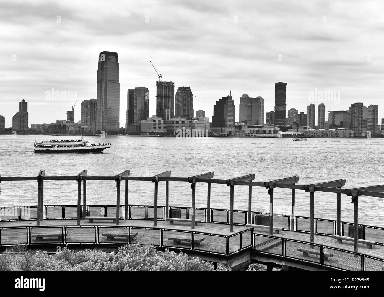 New Jersey City cityscape. Jersey City in New Jersey vista da Manhattan. Foto Stock