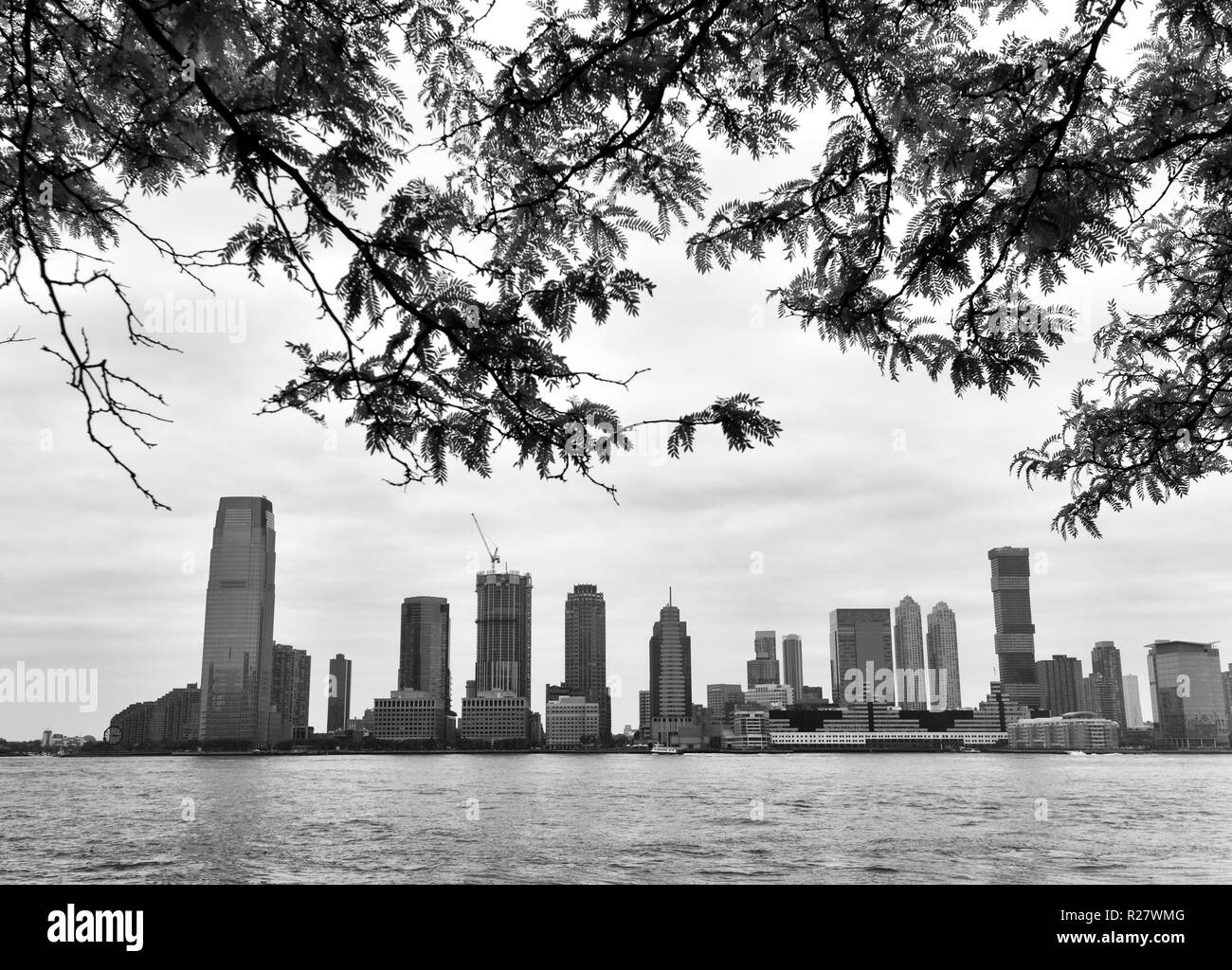New Jersey City cityscape. Jersey City in New Jersey vista da Manhattan. Foto Stock