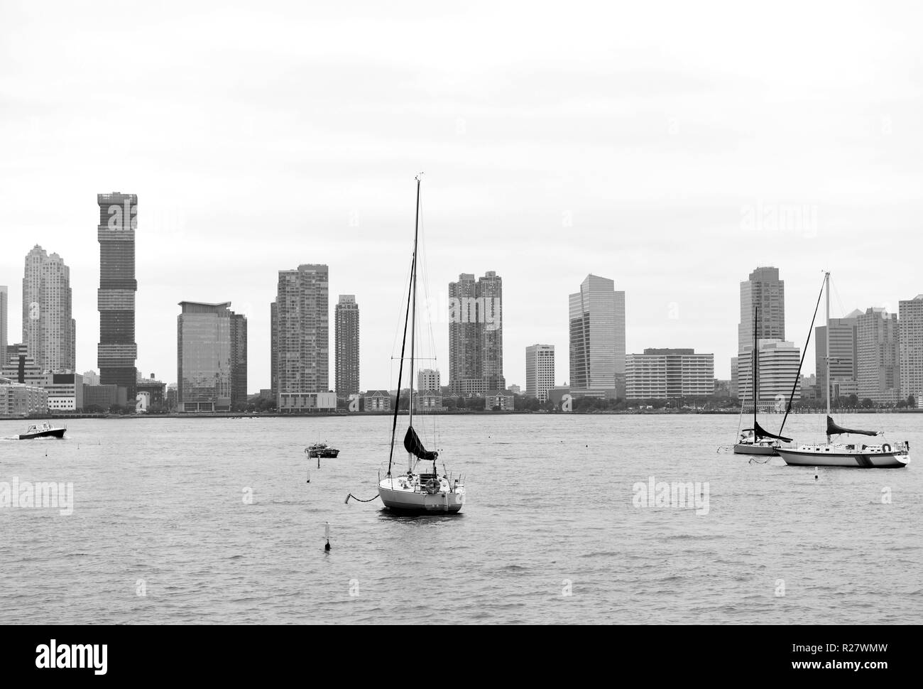 New Jersey City cityscape. Jersey City in New Jersey vista da Manhattan. Foto Stock