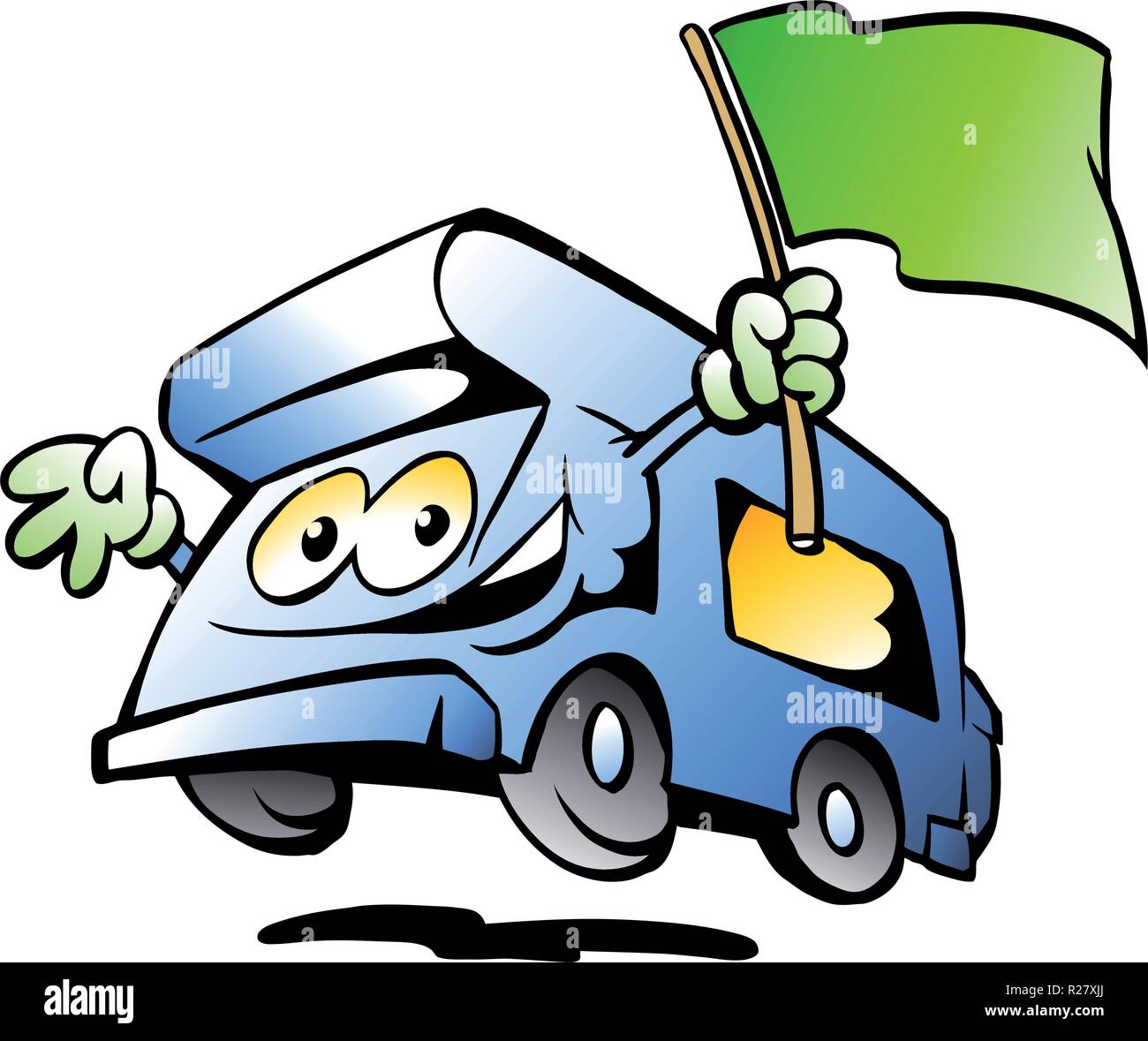 Disegnate a mano illustrazione vettoriale di un'Auto Camper Illustrazione Vettoriale