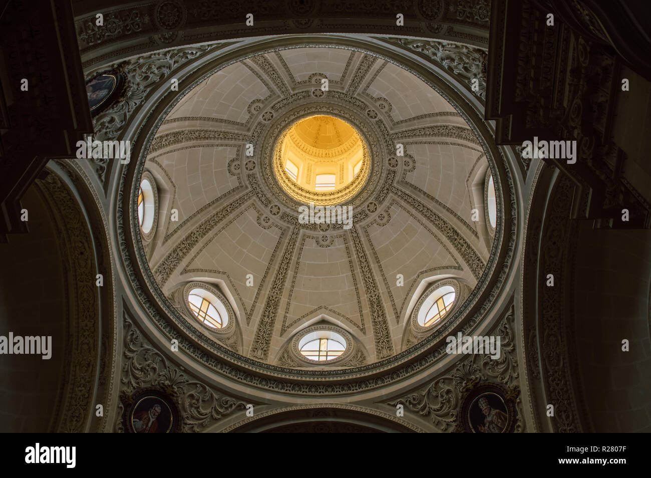 Cupola all'interno della Ta Pinu santuario di Gharb a Malta Foto Stock