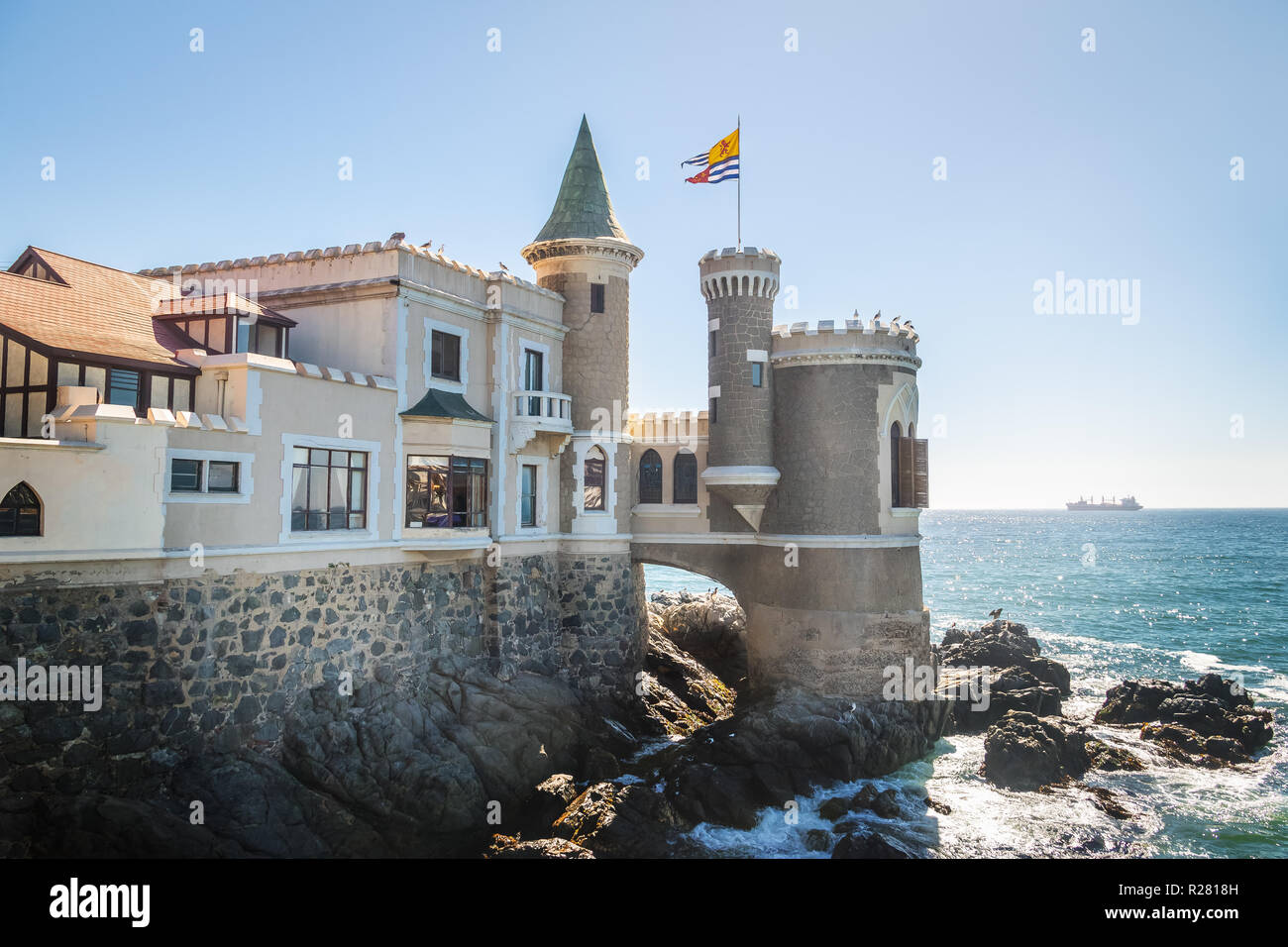 Il castello di Wullf (Castillo Wulff) - Vina del Mar, Cile Foto Stock