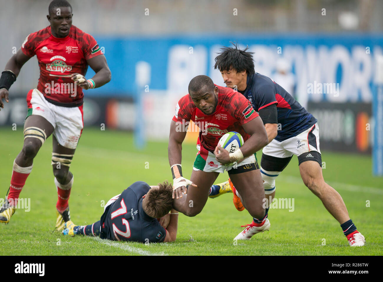 Marseille, Francia. 17 novembre 2018. Partita di qualificazione per la  Coppa del Mondo di Rugby 2019 in Giappone tra Hong Kong e il Kenya su 17.11. 2018 a Marsiglia. Nelson Oyoo (Kenya, 14)