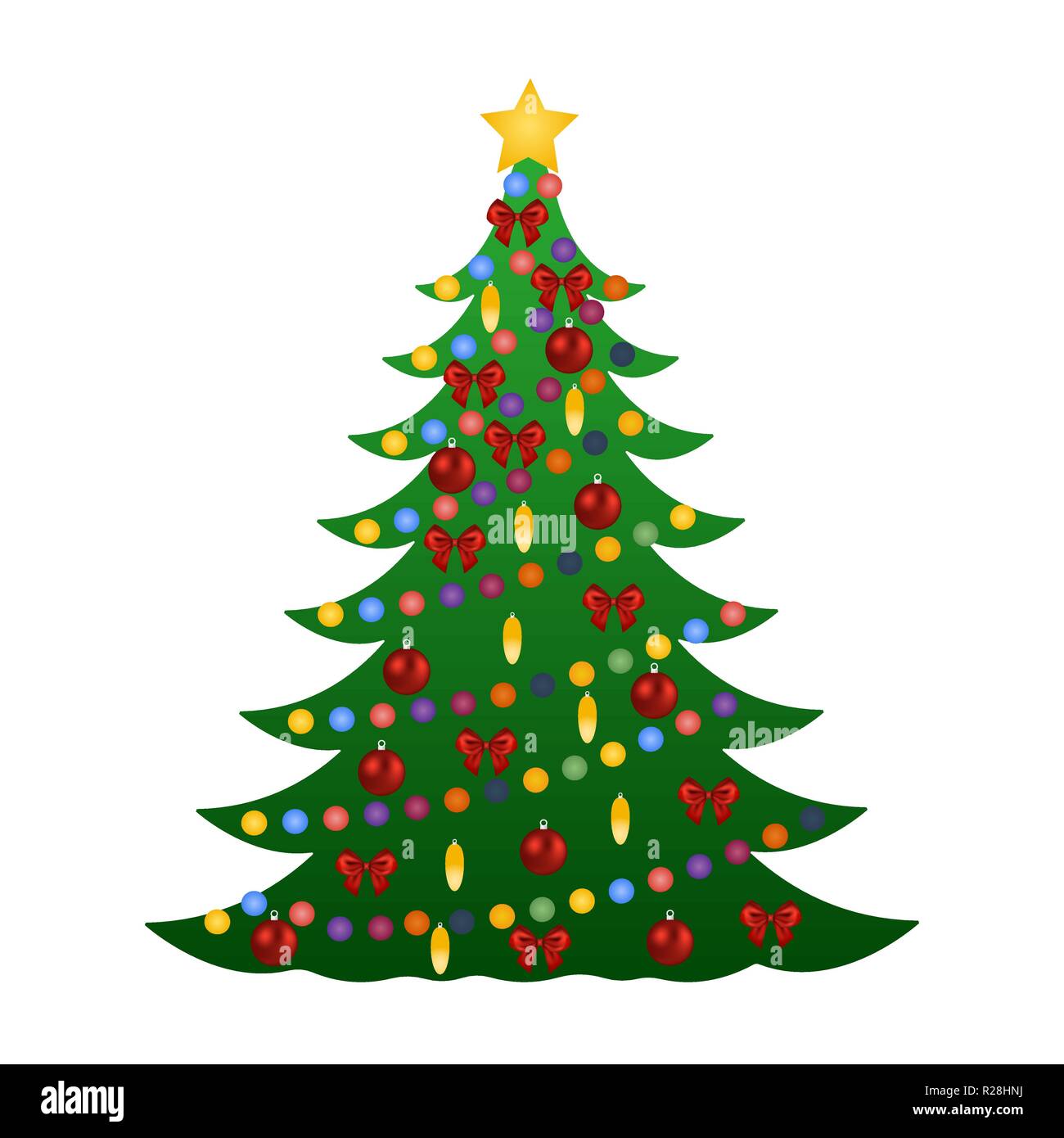 Albero di natale con decorazioni Illustrazione Vettoriale