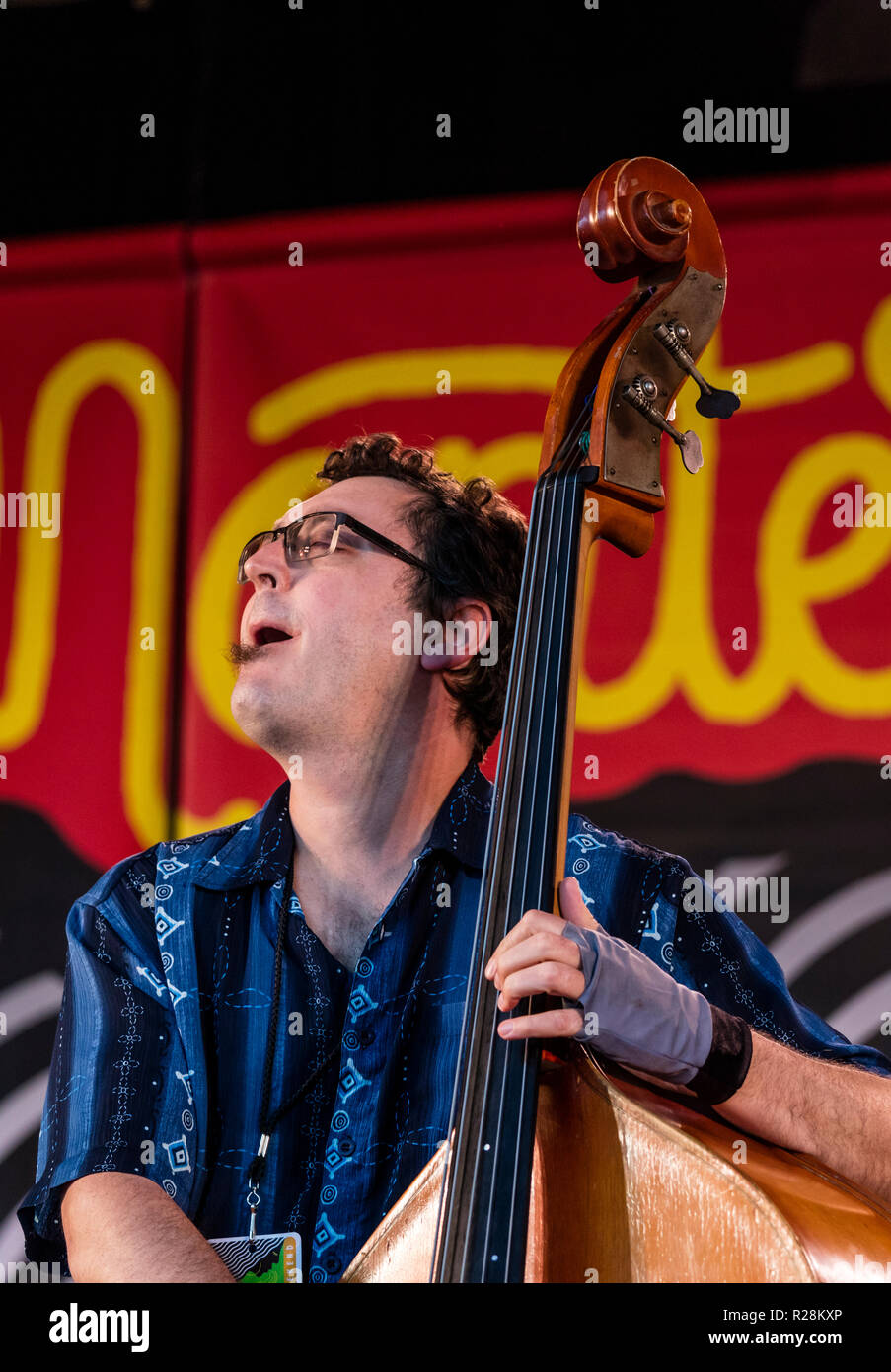 DAN ROBBINS gioca base con thhe HRISTO VITCHEV QUARTET al 61st MONTEREY JAZZ FESTIVAL - Monterey, California Foto Stock