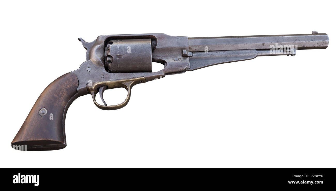 Antica arma. Vecchio revolver. Foto Stock