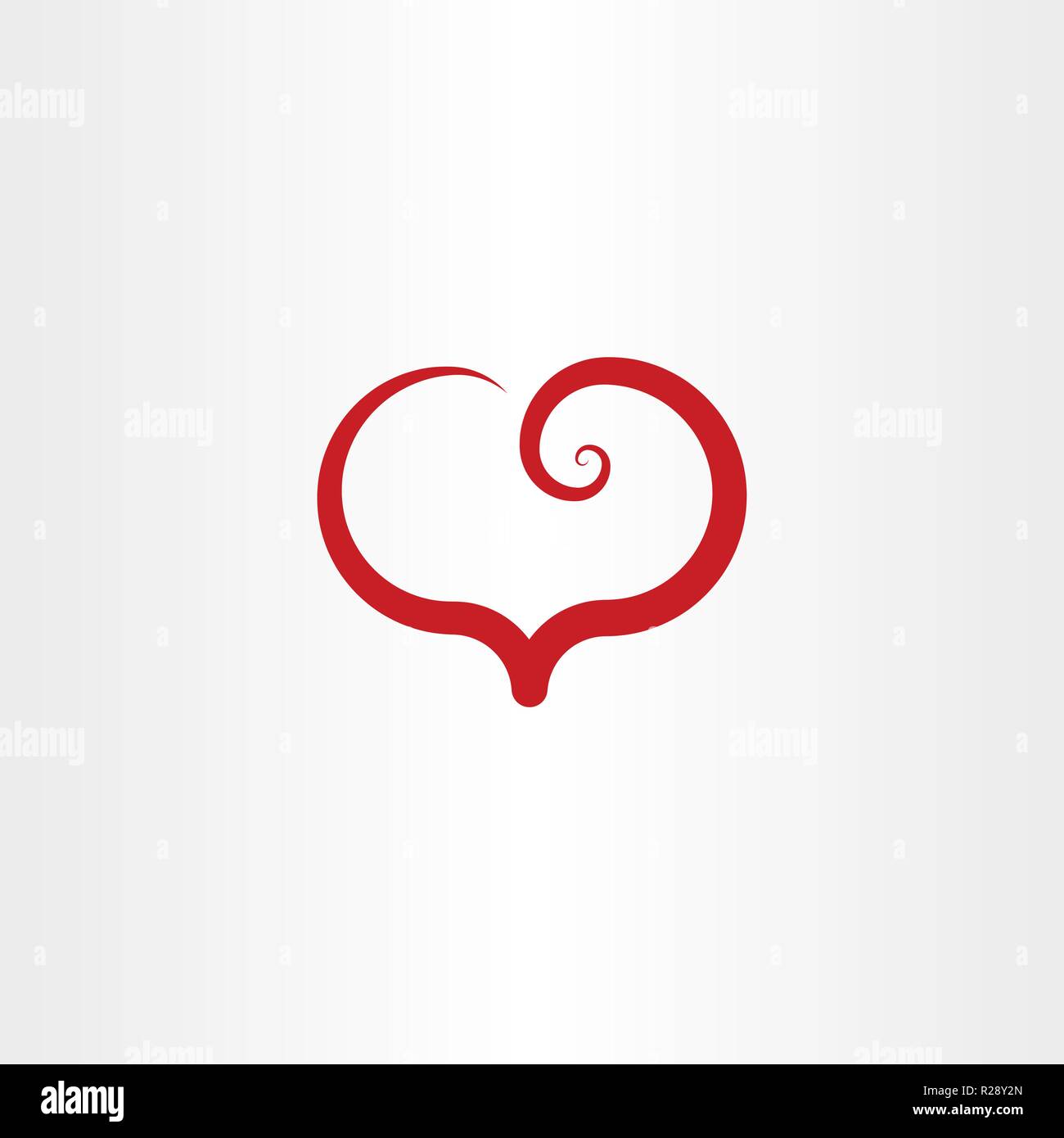Rosso cuore a spirale simbolo logo elemento vettore Illustrazione Vettoriale
