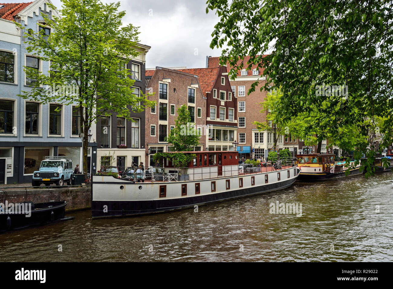 Scena dal centro di Amsterdam in Olanda Foto Stock
