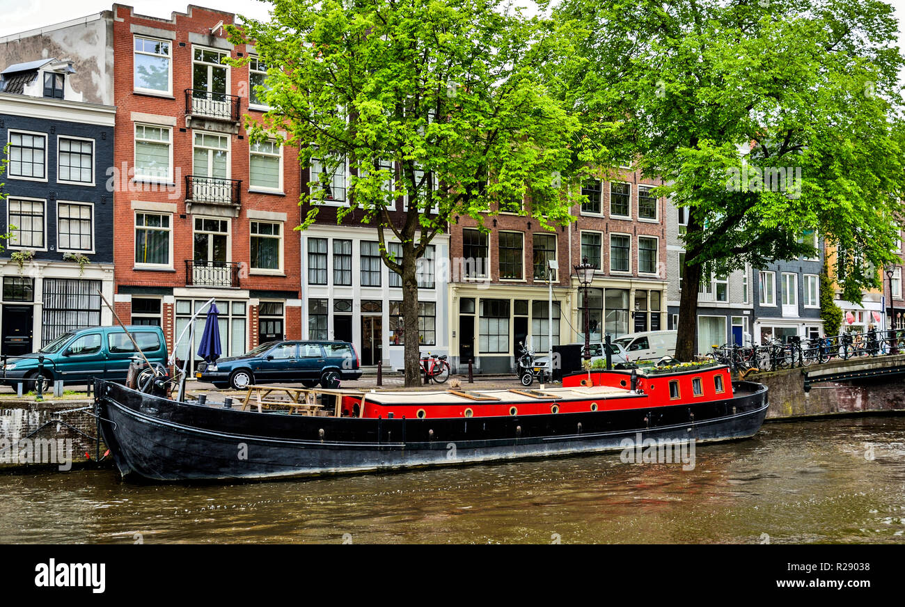 Scena dal centro di Amsterdam in Olanda. Foto Stock