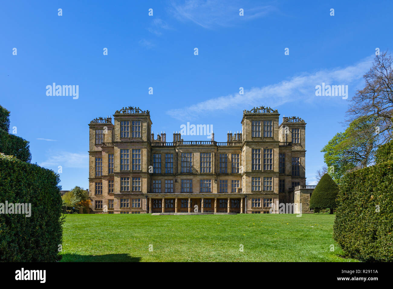 Hardwick Hall, Elizabethan country house nel Derbyshire, Inghilterra Foto Stock