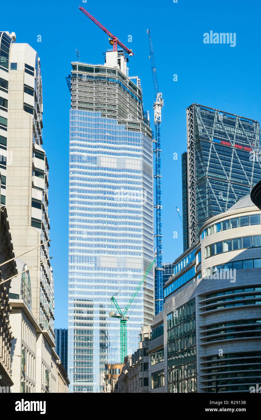Ventidue torre in Bishopsgate, città di Londra, Regno Unito, sotto la costruzione Foto Stock