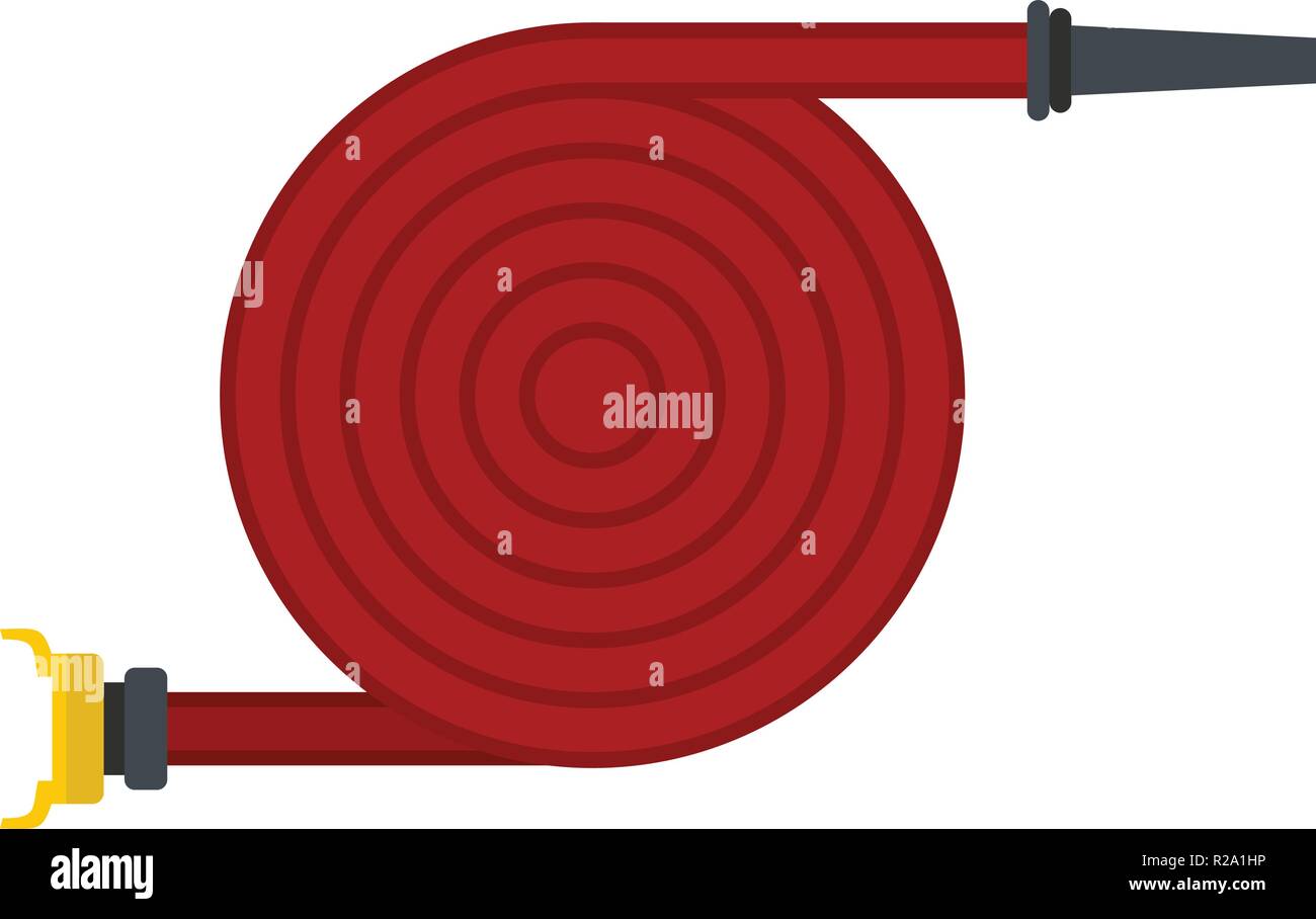 Tubo antincendio icona. Illustrazione piana di manichetta antincendio icona vettore per il web Illustrazione Vettoriale