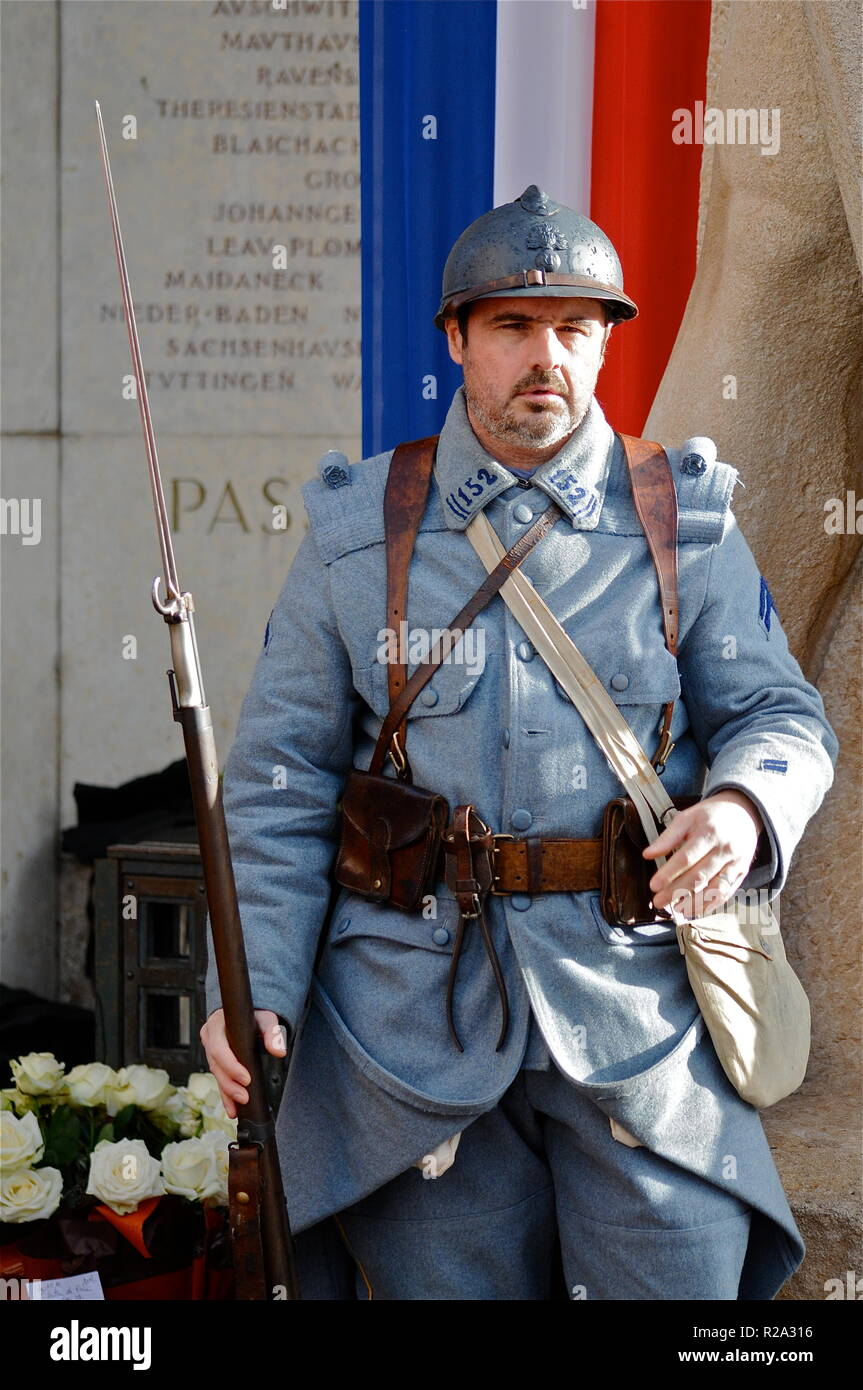 1918 armistizio cerimonie di commemorazione, Lione, Francia Foto Stock