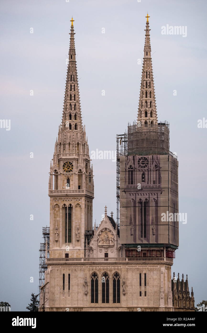 Cattedrale di Zagabria, Croazia Foto Stock