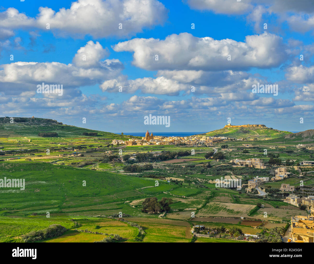 Isola di Gozo, Malta panorama. Foto Stock