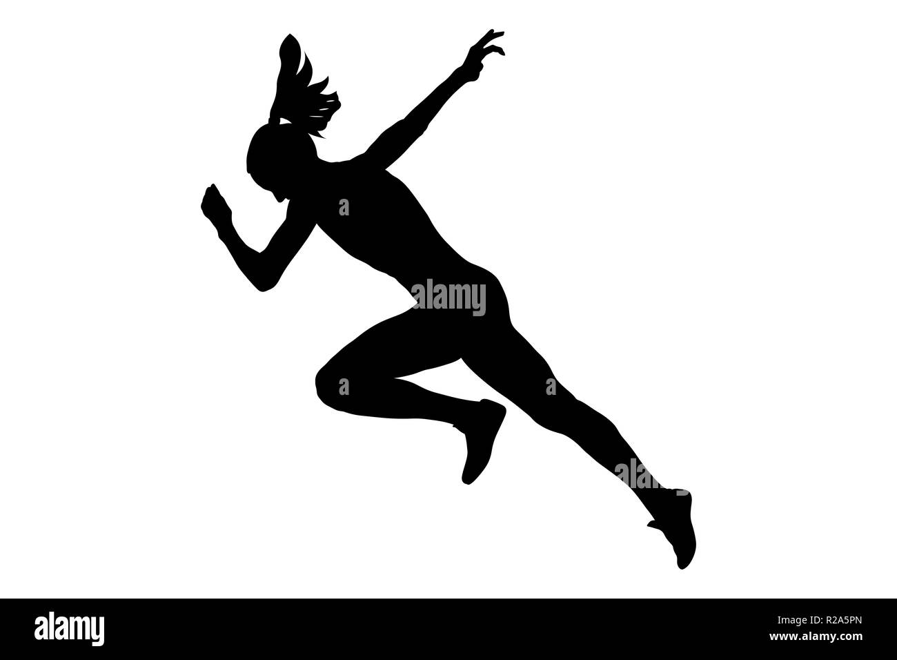 Inizia a correre più veloce donna sprinter runner Foto Stock
