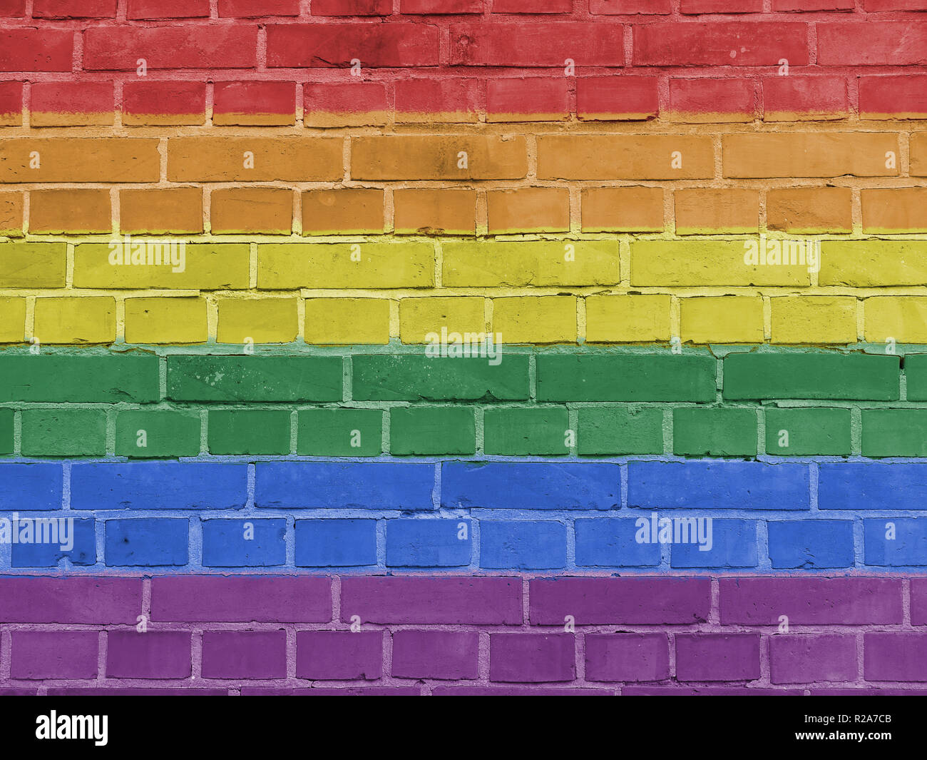 Il concetto di politica: Gay Pride bandiera parete Texture di sfondo Foto Stock