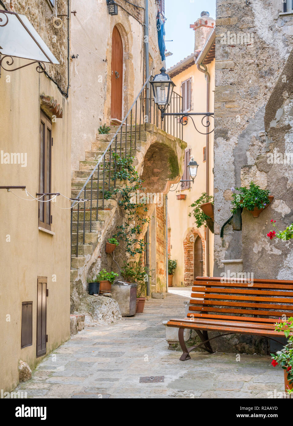 Vista panoramica a Capalbio, pittoresco villaggio sulla provincia di Grosseto. Toscana, Italia. Foto Stock