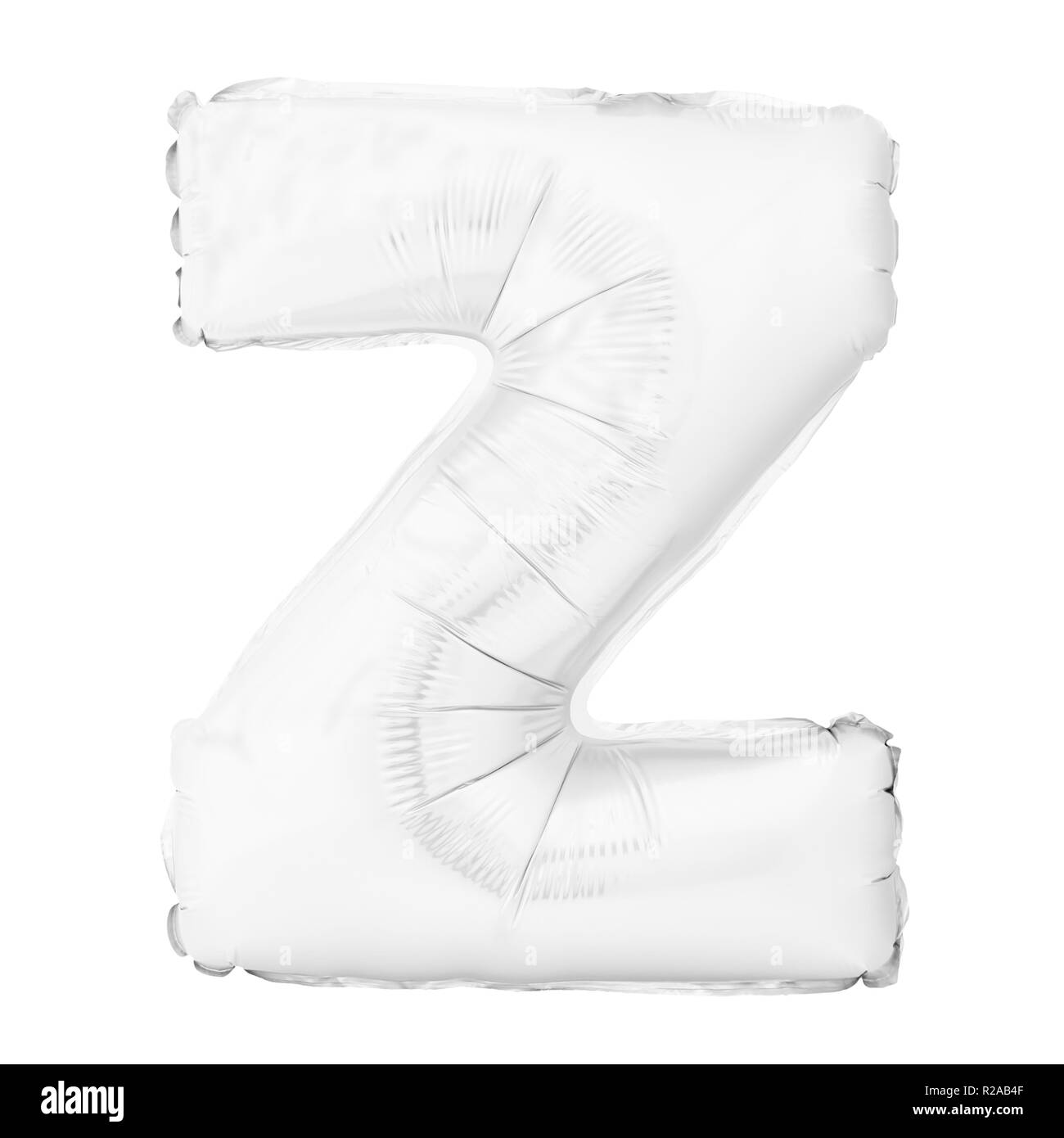 White lettera Z fatta di gonfiabili palloncino elio isolato su bianco Foto Stock