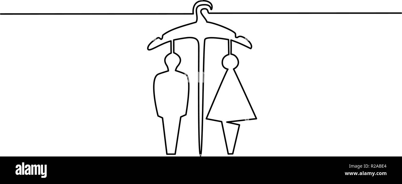 Continuo di un disegno della linea. Sala di montaggio icona sullo sfondo bianco. Illustrazione Vettoriale per banner web, elemento di design, template, cartolina. Illustrazione Vettoriale