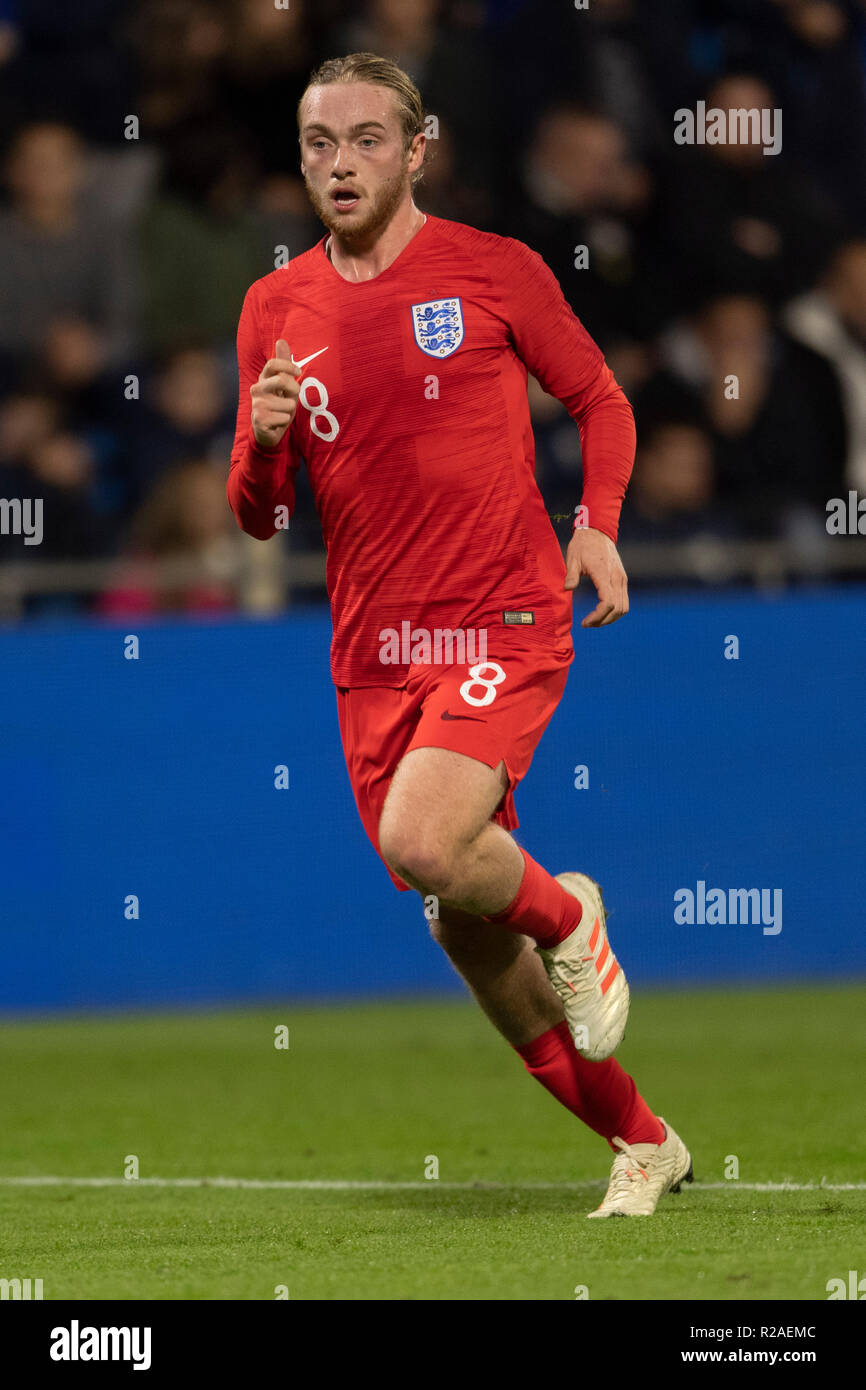 Tom Davies (Inghilterra) durante la Uefa 'sotto 21 Campionato Internazionale' amichevole tra Italia 1-2 Inghilterra a Paolo Mazza Stadium il 15 novembre 2018 a Ferrara, Italia. Credito: Maurizio Borsari/AFLO/Alamy Live News Foto Stock