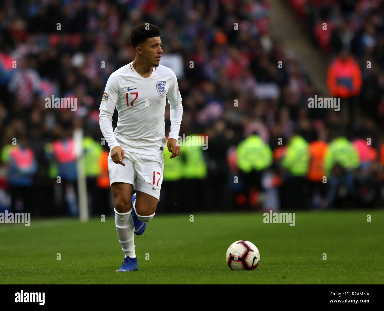 Londra, Regno Unito. 18 nov 2018.Jadon Sancho (E) all'Inghilterra v Croazia nazioni UEFA League allo Stadio di Wembley, Londra, 18 novembre 2018. * * Questa foto è per il solo uso editoriale** Credito: Paolo Marriott/Alamy Live News Foto Stock