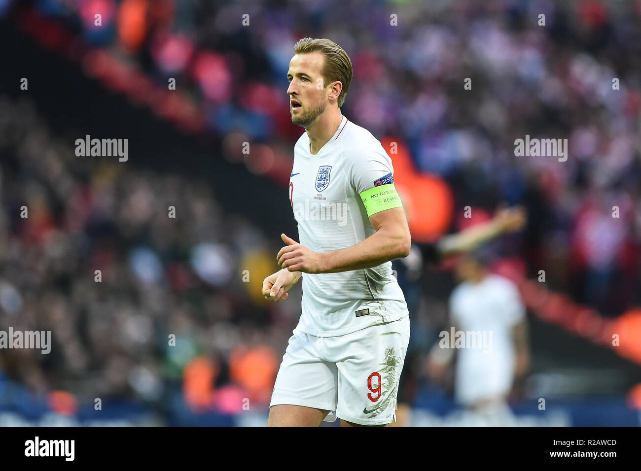 Londra, Regno Unito. Il 18 novembre 2018. Inghilterra avanti Harry Kane (9) durante la UEFA Nazioni League match tra Inghilterra e Croazia allo Stadio di Wembley, Londra domenica 18 novembre 2018. (©MI News & Sport Ltd | Alamy Live News) Foto Stock