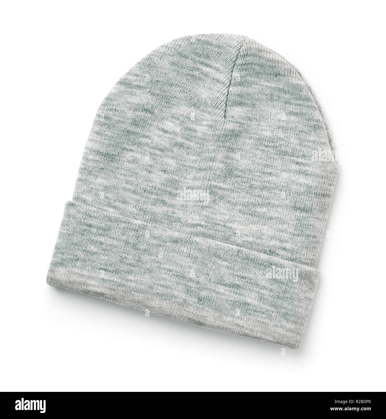 Maglia di lana beanie hat isolato su bianco Foto Stock