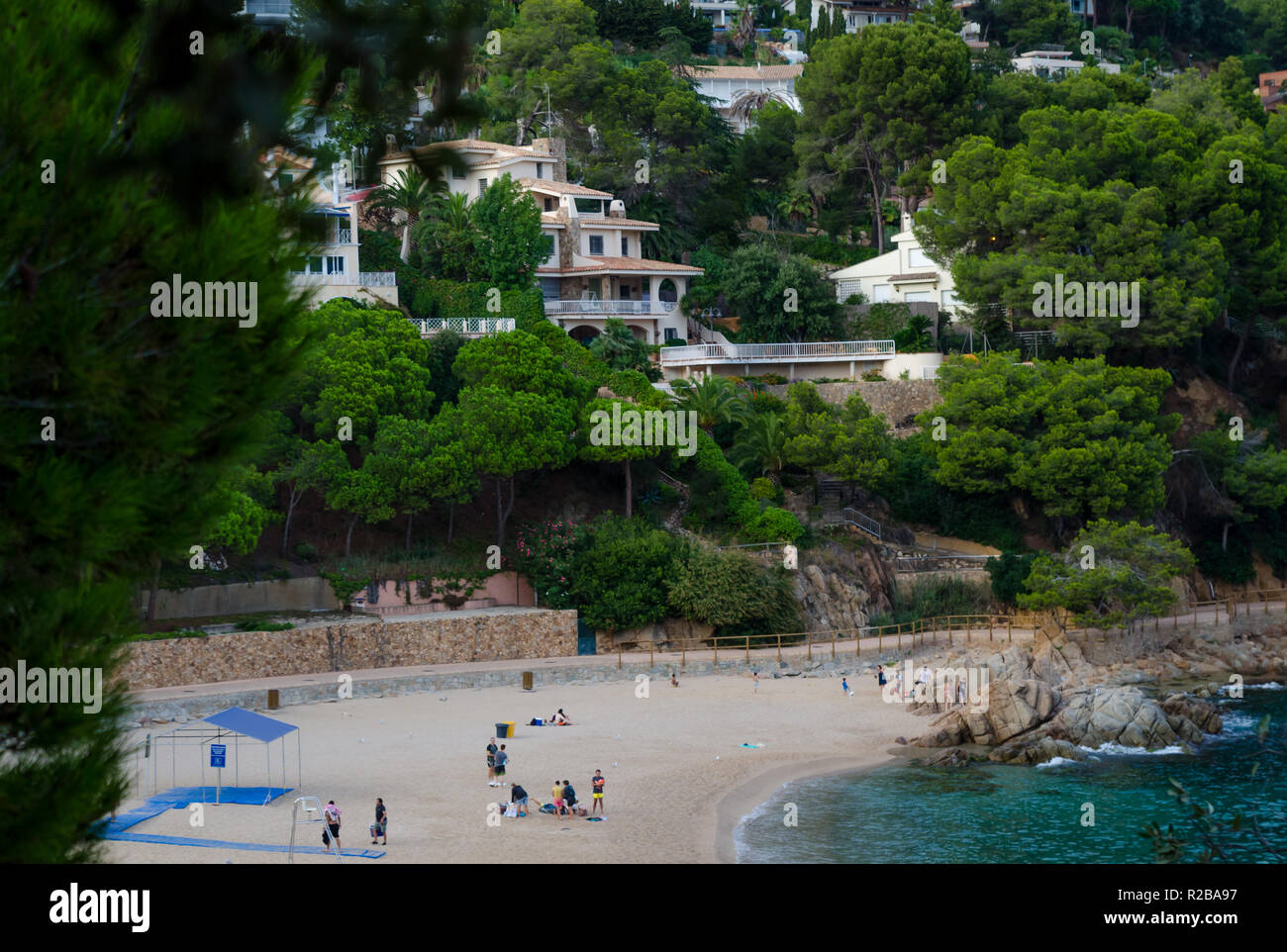 Attrazione Cala de Sant Francesc, bella baia, Blanes Costa, Costa Brava, Spagna Catalogna Foto Stock